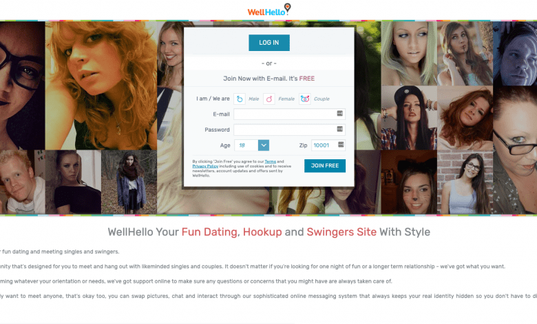 homepage of wellhello dating site