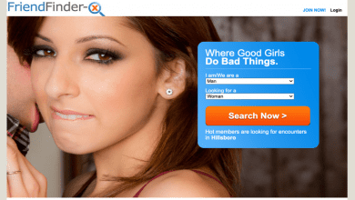 homepage of dating website friendfinder-x